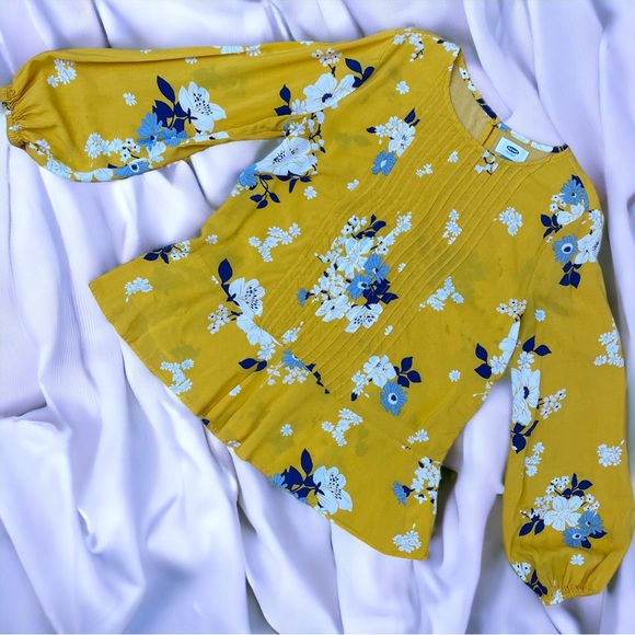 [XS] OLD NAVY Floral Yellow Blouse Top - Picture 6 of 6